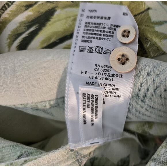 MENS VINTAGE TOMMY BAHAMA HAWAIIAN SHIRT SILK Bird of Paradise Palms L - Picture 11 of 11